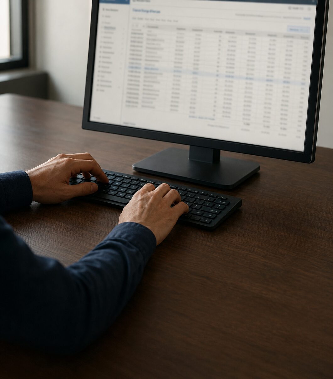 ERP sisteminde finans kayıtlarını işleyen kullanıcı